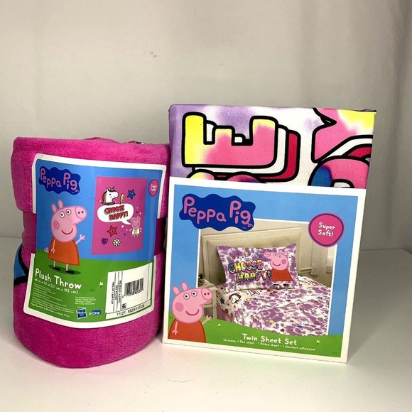 Peppa Pig Bedding Peppa Pig Happy Crazy Cool Twin Size Sheet Set